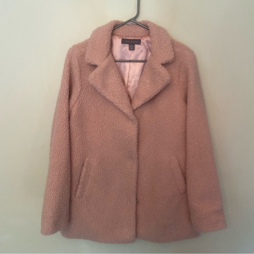 Suzy Shier Soft Blush Pink Sherpa Coat